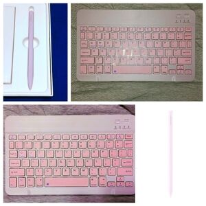 Samsung Galaxy Tab S9 FE/S9 FE+ S Pen & Wireless Backlit Keyboard Pink Lavender